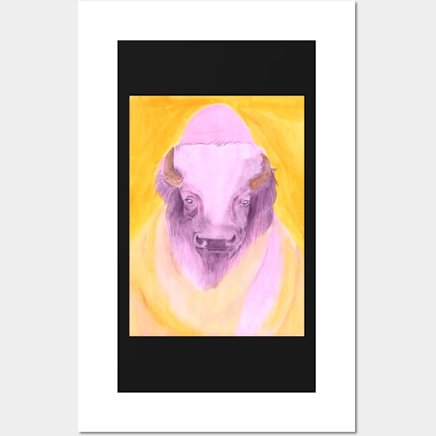 Pink Bison Wall Art by troman479